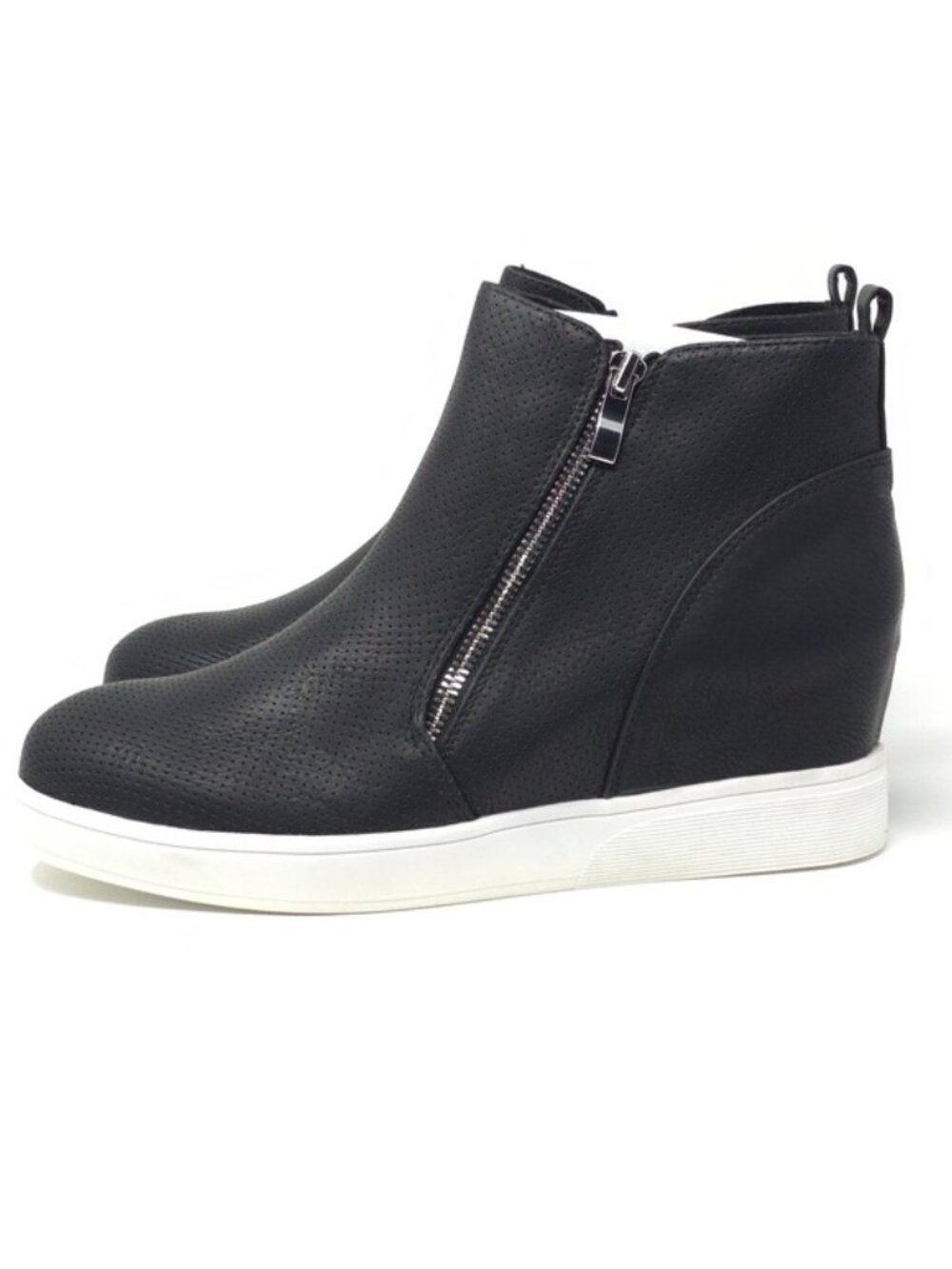 Journee Collection Pennelope Wide Width Double Zip Wedge Sneakers 11W - Picture 5 of 9